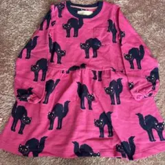 【新品】MiniBoden ネコ柄スウェットワンピース　4-5/110㎝