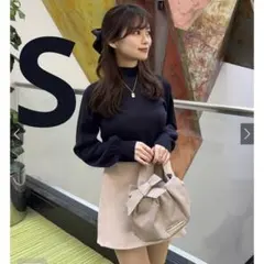 GRL カシミヤタッチハイネックニットトップス[cu233] ネイビー S