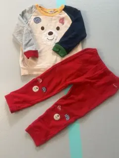 【美品】ミキハウス ホットビスケッツ 顔ドン トレーナー パンツ 100