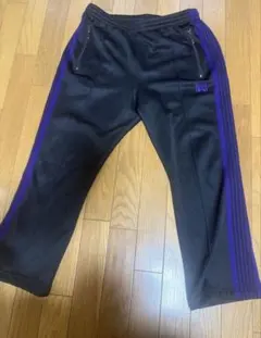 Needles トラックパンツ ブラック パープル FK194 swag Needles トラックパンツ ブラック パープル FK194 swag - メルカリ