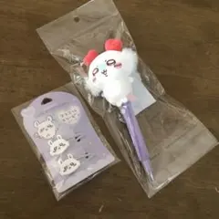 ちいかわ　ふわふわマスコット　ボールペン　マスコットスリーピン　モモンガセット