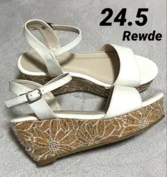 Rewde 新品未使用 レディース 夏靴 サンダル ウェッジソール 厚底 花柄のサムネイル