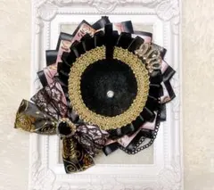 983 ハンドメイド 痛ロゼット ブラック ピンク