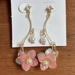 ハンドメイドピアス　春　花　桜　ピンク