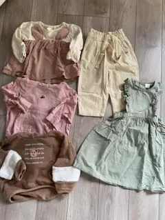 キッズ服 5点セット ピンク ベージュ グリーン