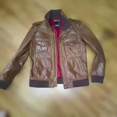AVIREX VARSITY レザージャケット ブラウン L
