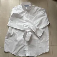 新郎新婦父親のモーニング用 MAZZO ホワイト バンドカラー シャツ 3L