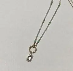 美品★agete ラブラドライトチェーンネックレス＋チャーム