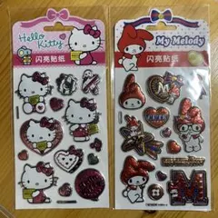 正規品　サンリオ　キティ　マイメロ　ぷくぷくシール　ぷっくりシール　キラキラ