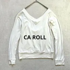 【CA ROLL】FREE Vネック 長袖カットソー ホワイト 重ね着風