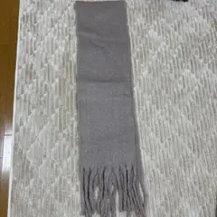 フリンジ付きマフラー ウール混紡