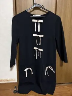 ZARA 黒ミニワンピース リボン