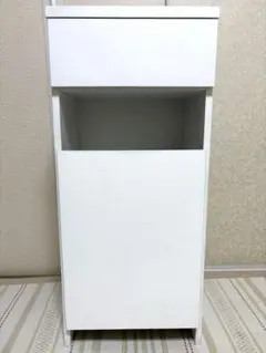 ホワイト　引き出し付きゴミ箱　 ランドリーチェスト　サニタリー収納庫のサムネイル
