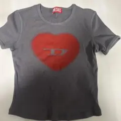 DIESEL ハートプリント 半袖Tシャツ L