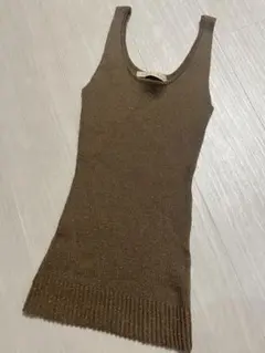 Y2Kファッション❗️◾️EGOIST◾️ブラウンニットタンク/茶ファッション/ラメF