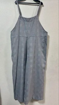 グレー チェック柄 サロペット