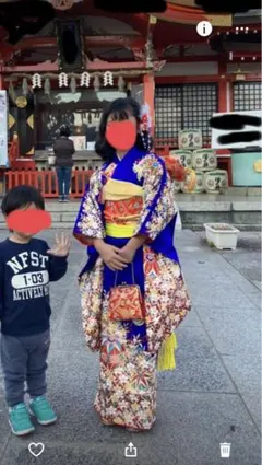 女の子　七五三 お着物セット　7歳　青のサムネイル
