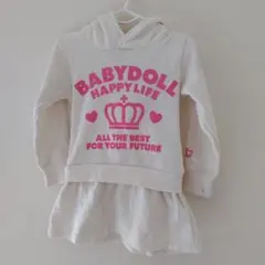 BABYDOLL フード付き　ワンピース　トレーナー　パーカー　100センチのサムネイル