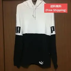 PUMA フード付きパーカー ホワイト/ブラック