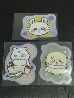 アニメちいかわキャラカットステッカーガム　モモンガ　あのこ　ラッコ