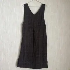 マックハウス　Freenature ジャンパースカート　チェック柄　Mサイズ
