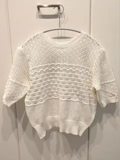 タグ付き新品　NATURAL BEAUTY BASIC パッチワークニットのサムネイル