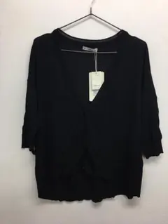 ◆未使用◆七分丈Vネックカーディガン　ブラック　Lサイズ　ZARA タグ付き