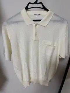 JEAN BART レトロ ニットポロ 半袖セーター M ホワイト 新品 90sのサムネイル