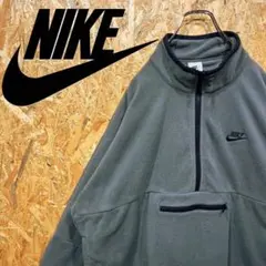 送料無料 ナイキ 刺繍ロゴ ハーフジップ ゆるだぼ00s フリース ブルゾン