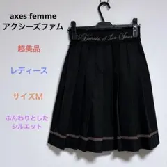 超美品 axes femmeアクシーズファム プリーツスカート 刺繍 レース黒Ｍのサムネイル