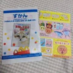 マクドナルドハッピーセット　ずかん　本物の大きさ図鑑　アンパンマンカード