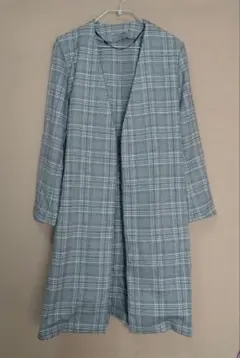 GU チェック柄 ロングコート