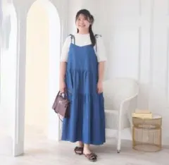 しまむら　komachi こまち　デニム　ワンピース　キャミ　4L 新品タグ付き