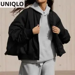 美品　ユニクロ　UNIQLO　スウェットオーバーサイズプルパーカー　XL　グレー