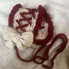 【ハンドメイド】 リボンヘッドドレス 編み物
