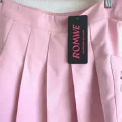 ROMWE　プリーツ　ミニスカート　ピンク　タグ付き　新品未使用おうちで洗える♡