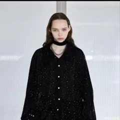 【完売品】seyto ラインストーンベロアシアーシャツ