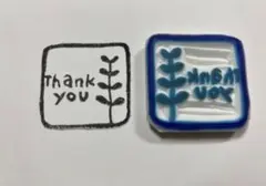 消しゴムはんこ＊thankyou 四角　No.149のサムネイル