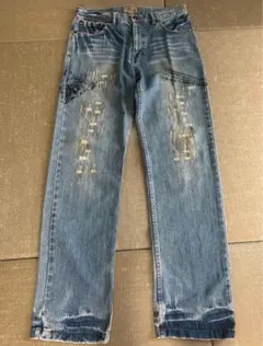 極太90s豪華刺繍 ENYCE 再構築 フェード バギーデニム B系HIPHOP