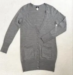 H&M ロングカーディガン グレー M