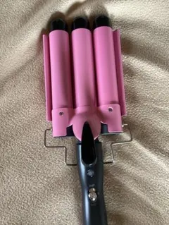 3バレル ワッフルカールアイロン ピンク