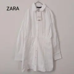 新品　ZARA　ザラ　ブラウス　ワンピース　チュニック　白　S