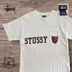 OLD STUSSY 90s USA製 CREST ポケット シングルステッチ