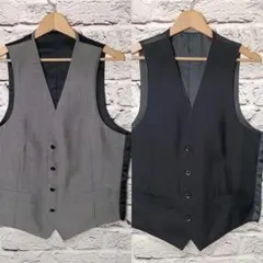 美品■SUIT SELECT リバーシブル ジレベスト グレー×ブラック A6