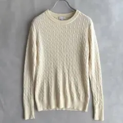 美品✨マッキントッシュフィロソフィー 毛100% ケーブルニット オフ白 38