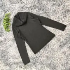 trefle【M】ロングハイネック ニット セーター 長袖 ブラック 秋冬