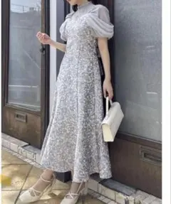 新品】アンフィニ Iライン ダマスク柄ギャザードレス 11号 L 結婚式