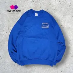 90s USA製 JERZEES 企業刺繍ロゴ ヴィンテージスウエットLブルー