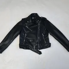 ZARA ブラック レザーライダースジャケット M