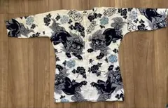藍染刺子 鯉口シャツ 日本製 L あいぞめ 作業着 調理着 祭用品 